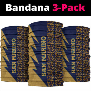 San Marino Neck Gaiter with Baroque Floral and Lightning Stripe Design TS04