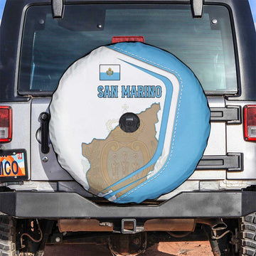 San Marino Spare Tire Cover with Shield Crest and Stitch Panel TS04