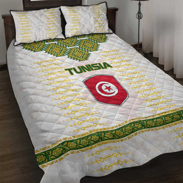 Tunisia Flag Quilt Bed Set with National Crest and Emblem TS04
