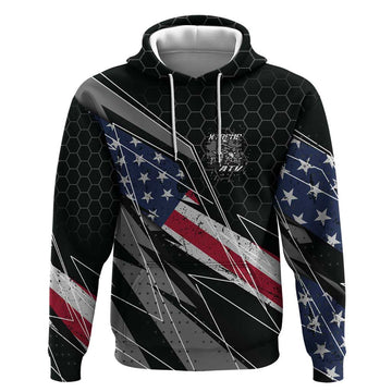 Custom Bike Shirt Racing Motocross Hoodie American Flag and Black Hexagon Lightning Graphic Design TS04