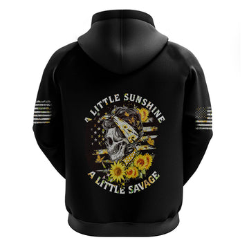 A Little Sunshine A Little Savage Skull Hoodie TS04