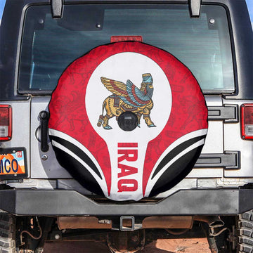 Iraq Spare Tire Cover with Lamassu Mythical Creature and National Map Design TS04