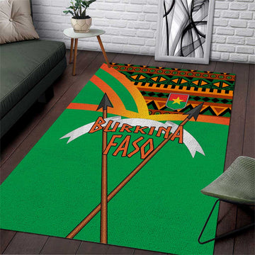 Burkina Faso Heritage Area Rug Tribal Spears and National Emblem TS04