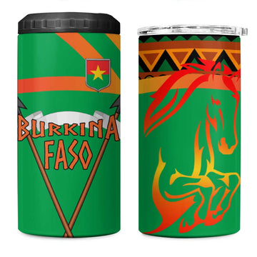 Burkina Faso Heritage 4 in 1 Can Cooler Tumbler Tribal Spears and National Emblem TS04