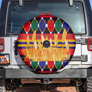 Burkina Faso Spare Tire Cover with Red Green Blue Geometric TS04