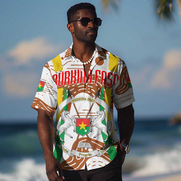 Burkina Faso Rising Horse Hawaiian Shirt Golden Harvest and National Pride TS04