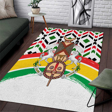 Burkina Faso Area Rug Red Green Black Geometric TS04