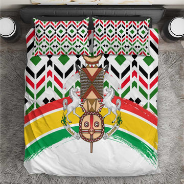 Burkina Faso Bedding Set Red Green Black Geometric TS04