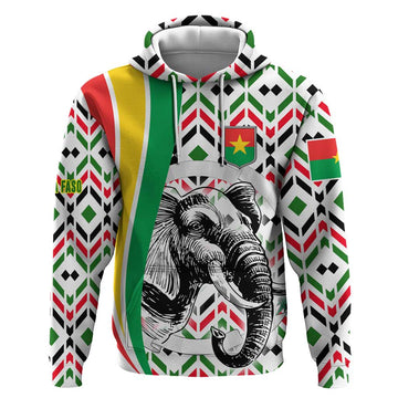 Burkina Faso Hoodie with Red Green Black Geometric Design TS04