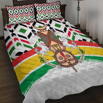 Burkina Faso Quilt Bed Set Red Green Black Geometric TS04