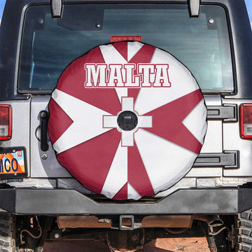 Malta Spare Tire Cover with Red White Crossburst Design TS04