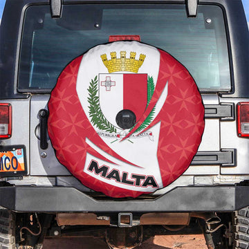 Malta Spare Tire Cover with Red White Swirl Design TS04