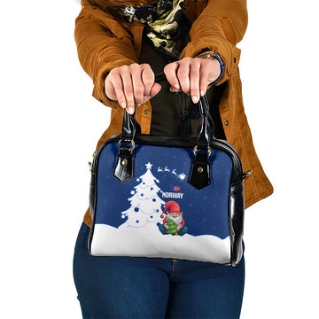 Norway Christmas Shoulder Handbag with Nordic Gnome Santa White Tree and Snowflake TS04