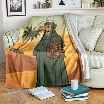 Mauritania Blanket - Sidi the Sahara Camel Cartoon and Desert Caravan Design TS04