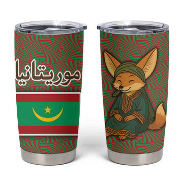 Mauritania Tumbler Cup - Cute Fennec Fox and Arabic Calligraphy Desert Design TS04
