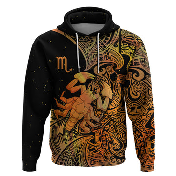 Zodiac Scorpio Hoodie Polynesian in Orange TS04