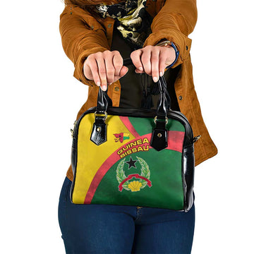 Guinea Bissau Shoulder Handbag with Green Yellow Red Swirl Design TS04