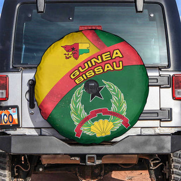Guinea Bissau Spare Tire Cover with Green Yellow Red Swirl Design TS04