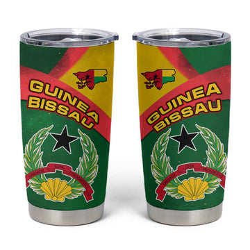 Guinea Bissau Tumbler Cup Green Yellow Red Swirl TS04