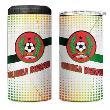 Guinea Bissau 4 in 1 Can Cooler Tumbler White Green Red Gradient TS04