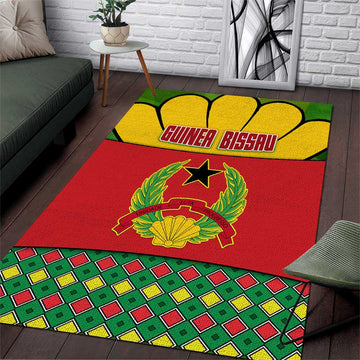 Guinea Bissau Area Rug Red Yellow Green Geometric TS04