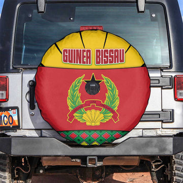 Guinea Bissau Spare Tire Cover with Red Yellow Green Geometric Design TS04