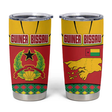 Guinea Bissau Tumbler Cup Red Yellow Green Geometric TS04