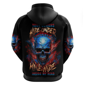 Your Demons Hide Under Your Bed Skull Hoodie TS04