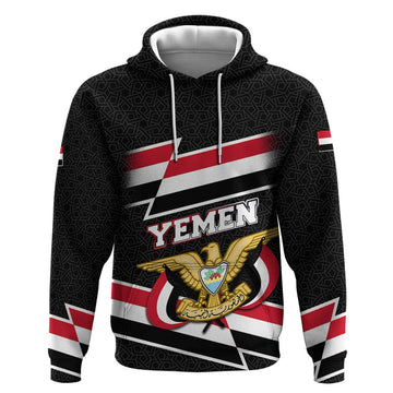 Yemen Hoodie with National Eagle Emblem and Flag Stripe Design TS04