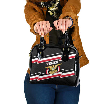 Yemen Shoulder Handbag with National Eagle Emblem and Flag Stripe Design TS04