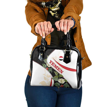 Yemen Shoulder Handbag with Mocha Coffee Plant Design and National Flag Accents TS04