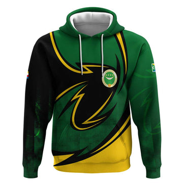 Comoros Hoodie with Green Black Yellow Swirl Design and National Emblem Pattern TS04