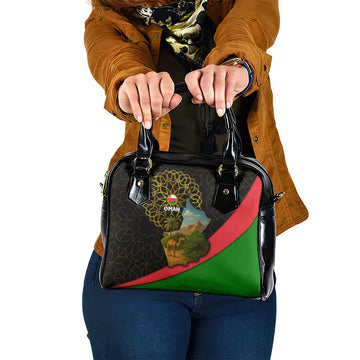 Oman Shoulder Handbag with Camel Landscape and Geometric Pattern Design TS04