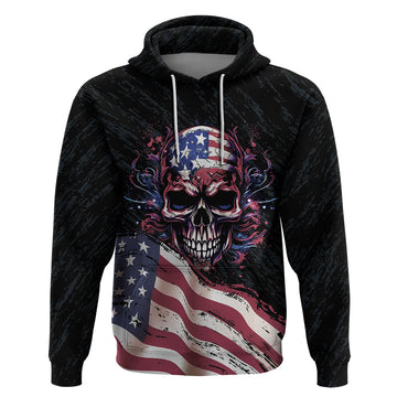 American Flag Skull Hoodie Sorry If My Patriotism Offends You Trust Me TS04