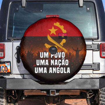 Angola Spare Tire Cover with Red Black Yellow Grunge Design TS04