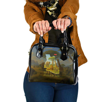 Angola Shoulder Handbag with Savannah Wildlife Design and African Animal TS04