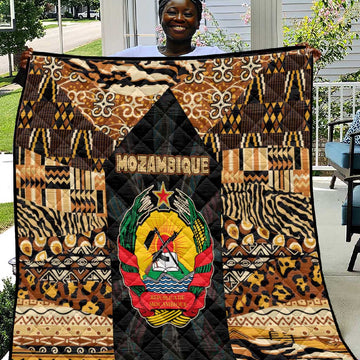 Mozambique Quilt Black Brown Tribal Design TS04