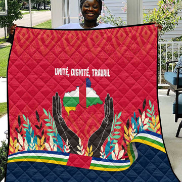 Central African Republic Quilt Red Blue Green Tribal Design TS04