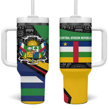Central African Republic Tumbler With Handle Multicolor Tribal Design TS04