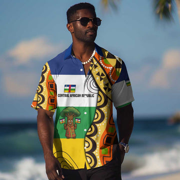 Central African Republic Hawaiian Shirt Baobab and Flag TS04
