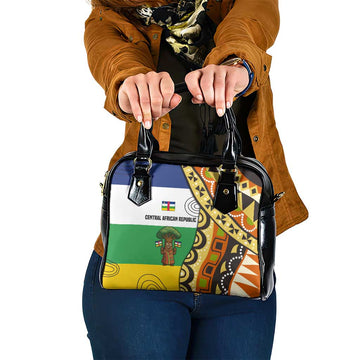 Central African Republic Shoulder Handbag with Cartoon Baobab Design and Flag Pattern TS04