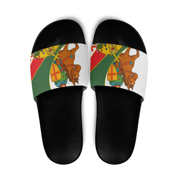 Hungary Slide Sandals with Knight and Angel Illustration Design and National Crest TS04