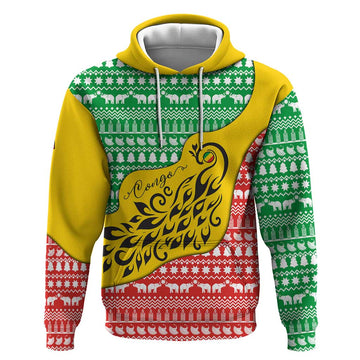 Congo Christmas Hoodie with Tribal Tree Design Coat of Arms and Animal Pattern TS04