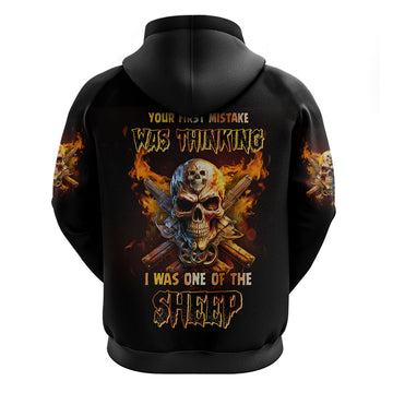 Your First Mistake Fire Skull Hoodie TS04