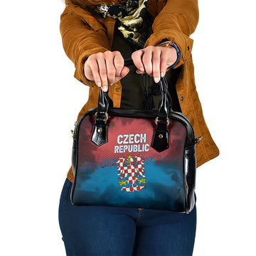 Czech Republic Shoulder Handbag with Blue Red Gradient Design and National Coat of Arms TS04