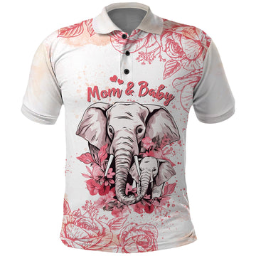 Custom Mothers Day Elephant Mom and Baby First Mother Day Polo Shirt Together TS07