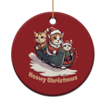 Meowy Christmas Cute Cat Sleigh Christmas Ornament TS09