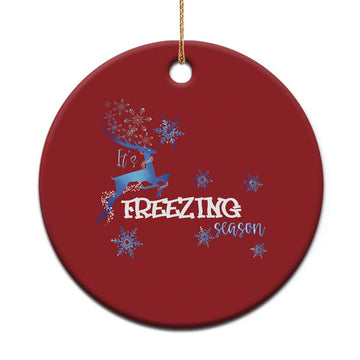 Freezing Season Christmas Reindeer Snowflake Christmas Ornament TS09