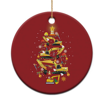 Christmas Tree Construction Excavator Christmas Ornament TS09