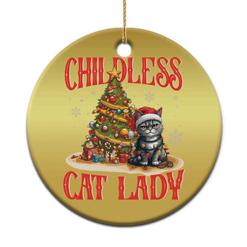 Xmas Childless Cat Lady Christmas Ornament Funny Cat Christmas Light Tree TS09